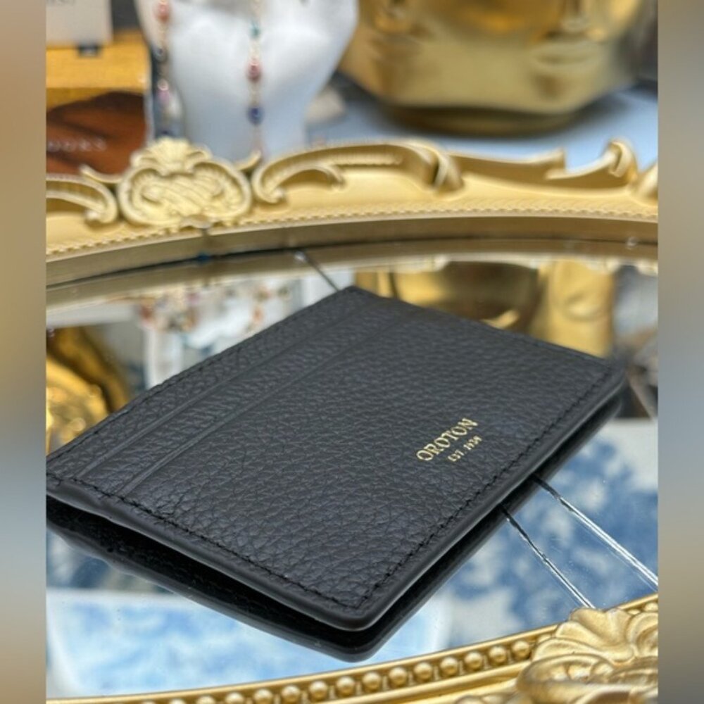 🆕 OROTON 🧿 NWOT Margot Card Sleeve, Black Leather Cardholder - Picture 9 of 15